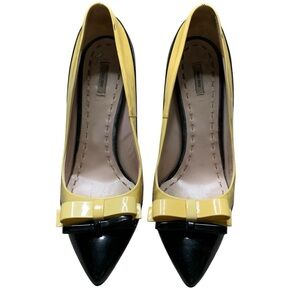 Miu Miu Glossy Yellow and Black Pointed Heels
